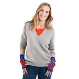 STRIPED CASHMERE COTTON WRISTWARMERS