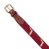 NEEDLEPOINT AND LEATHER BELT