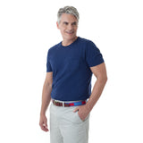 NEEDLEPOINT AND LEATHER BELT