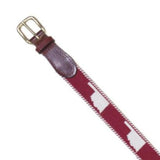 NEEDLEPOINT AND LEATHER BELT