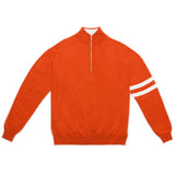 STRIPE SLEEVE QUARTER ZIP SWEATER