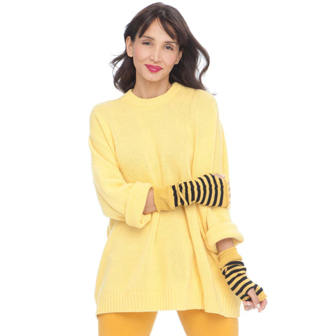 STRIPED CASHMERE COTTON WRISTWARMERS