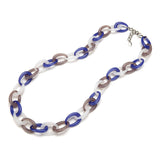 LONG THREE COLOR RESIN LINK NECKLACE