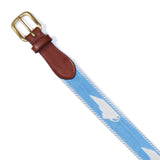 NEEDLEPOINT AND LEATHER BELT