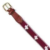 NEEDLEPOINT AND LEATHER BELT