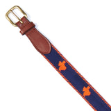 NEEDLEPOINT AND LEATHER BELT