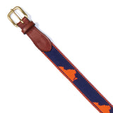 NEEDLEPOINT AND LEATHER BELT