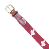 NEEDLEPOINT AND LEATHER BELT