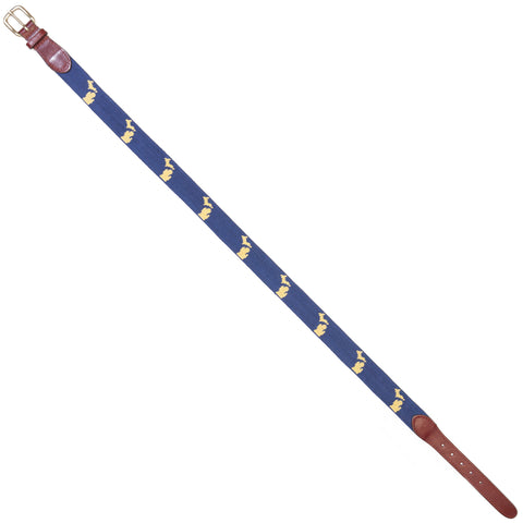 NEEDLEPOINT AND LEATHER BELT
