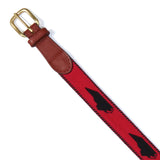 NEEDLEPOINT AND LEATHER BELT